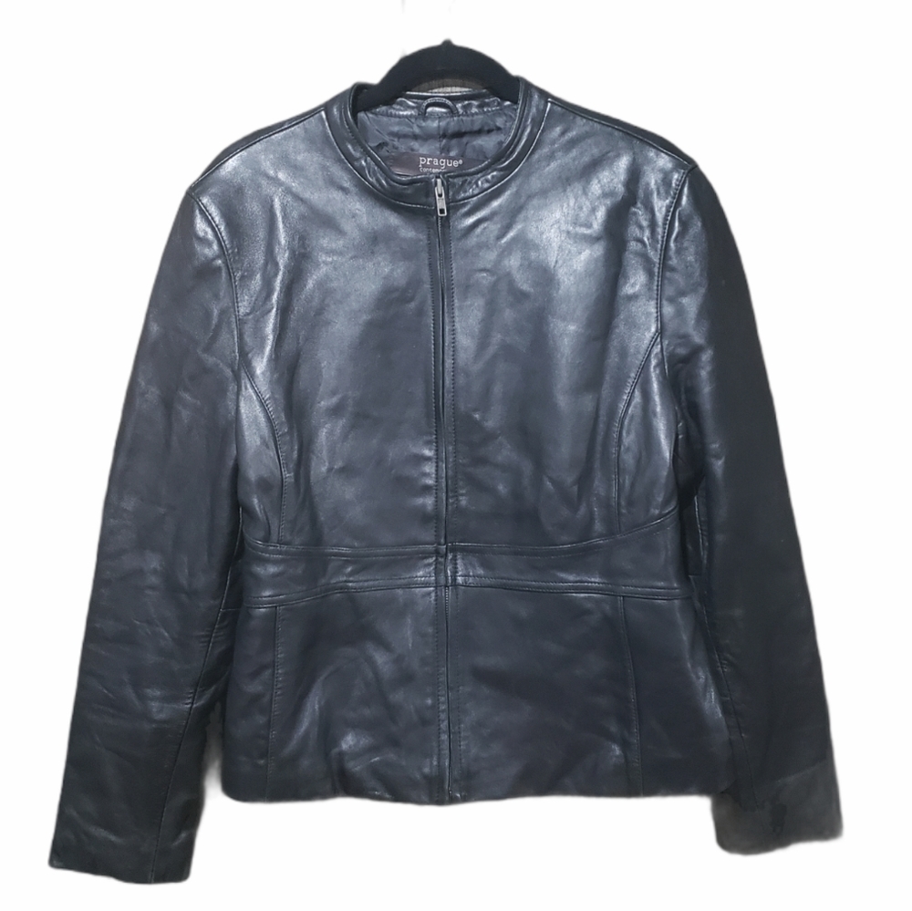 Prague Contemporary Vintage Black Leather Jacket